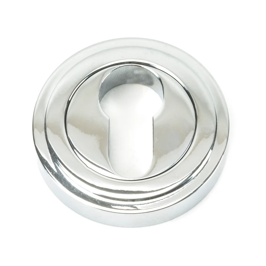 FTA 45712 POLISHED CHROME ROUND EURO ESCUTCHEON (ART DECO)