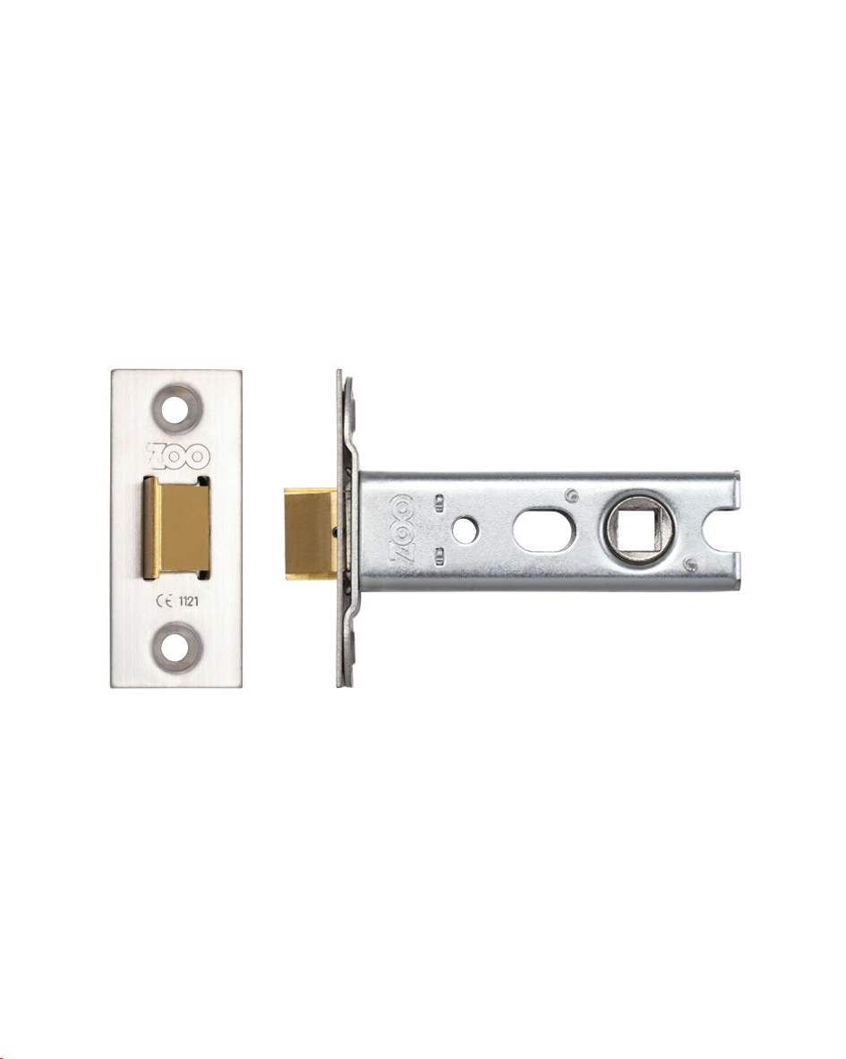 HEAVY DUTY TUBULAR MORTICE LATCH  76MM (3") SATIN STAINLESS STEEL