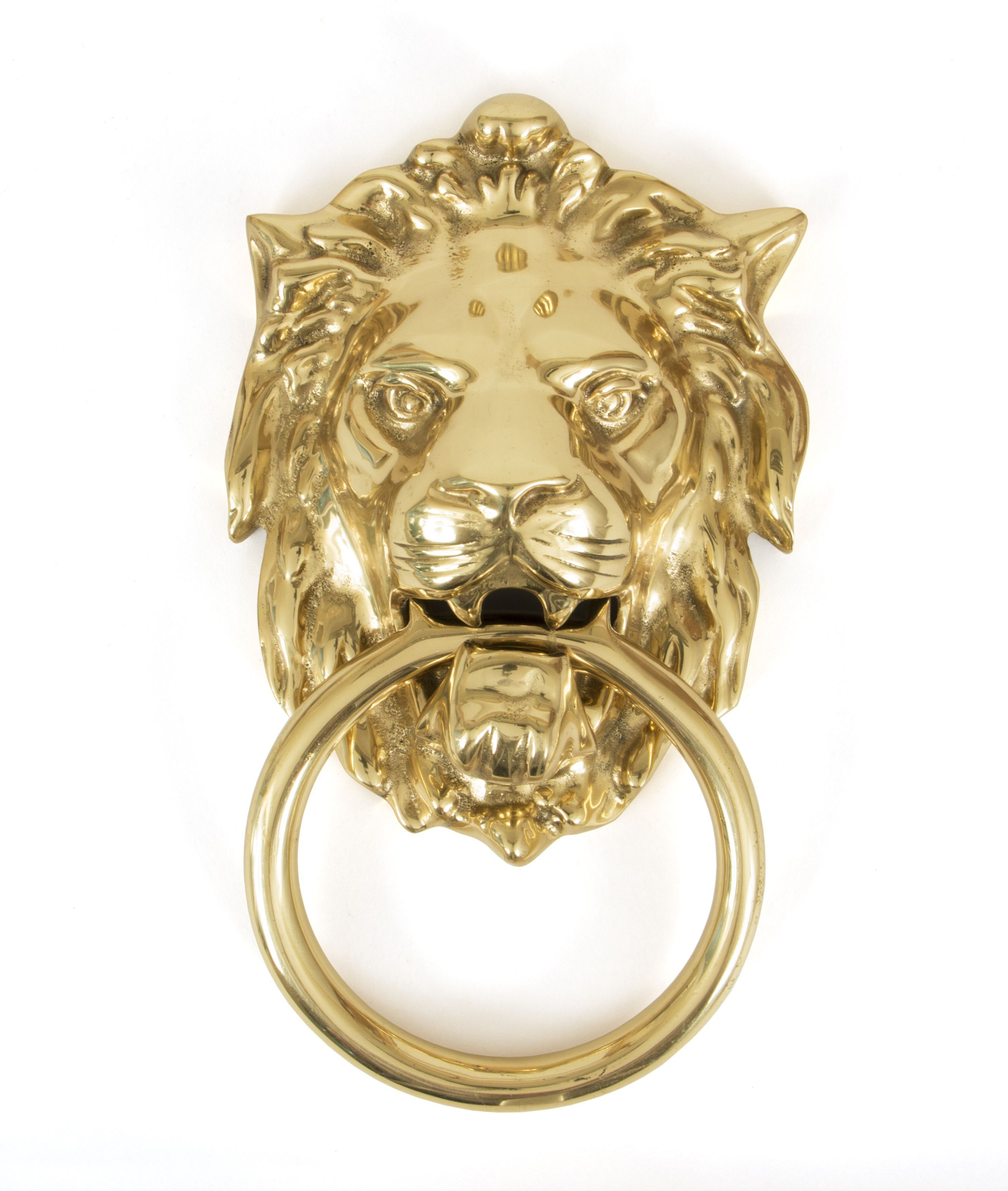 FTA 33020 POLISHED BRASS LION HEAD DOOR KNOCKER