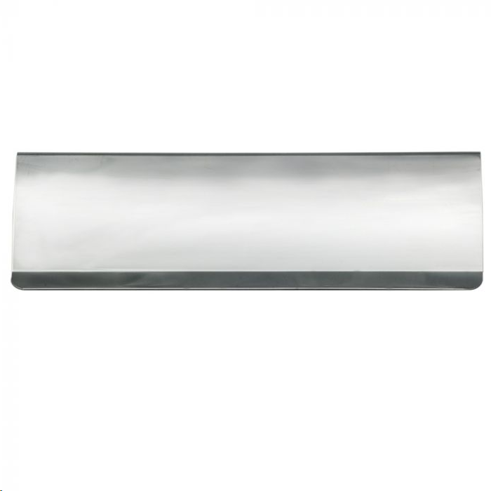 CURVED INTERNAL LETTER TIDY FLAP 300 X 95MM (12" X 4") POLISHED CHROME STAINLESS STEEL