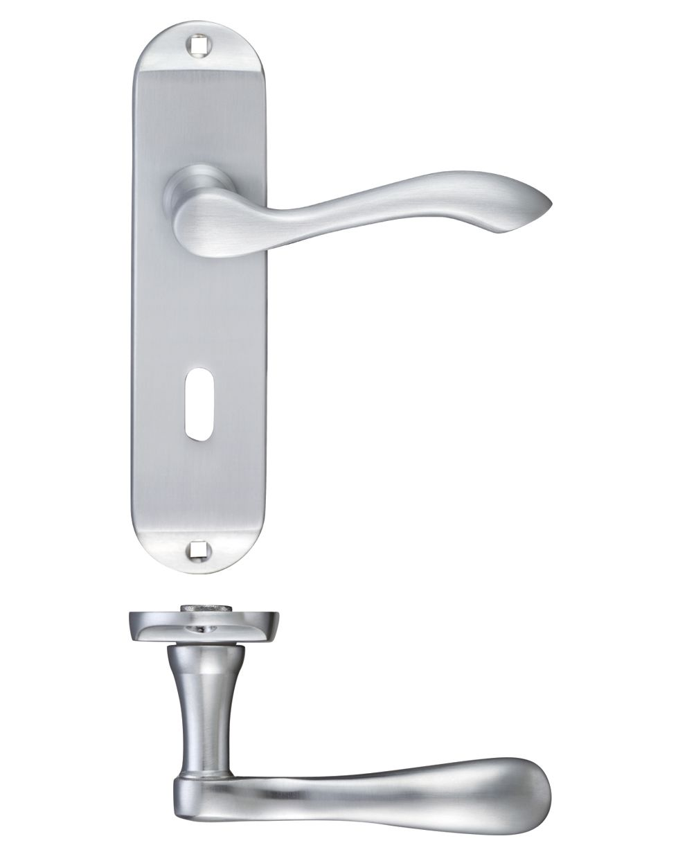 PROJECT ARUNDEL LEVER LOCK ON PLATE SATIN CHROME