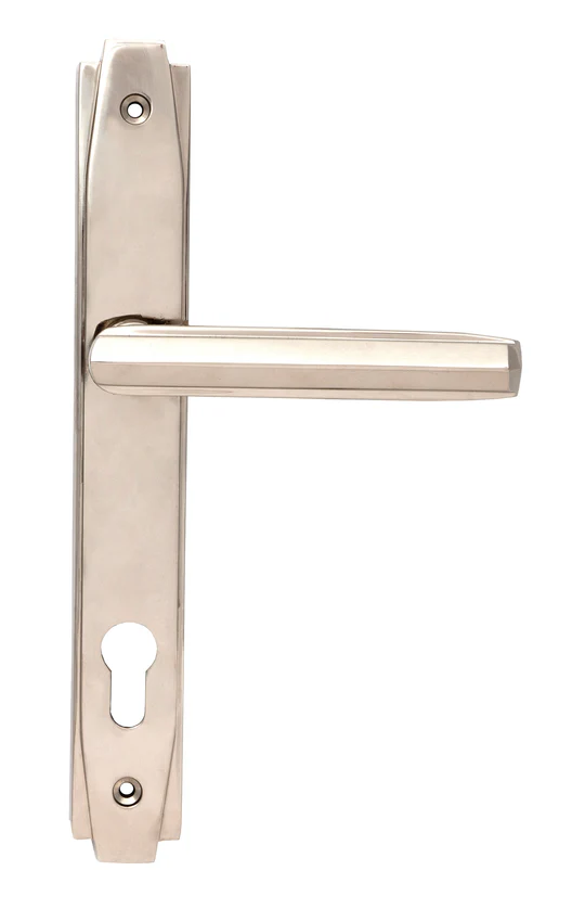 FTA 51187 POLISHED NICKEL ART DECO SLIMLINE LEVER ESPAG. LOCK SET