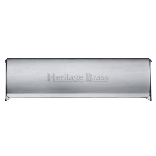 CURVED INTERIOR LETTER TIDY FLAP 299 X 86MM (12" X 4") SATIN CHROME