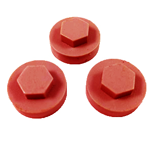 HEX-WASHER COLOUR CAP 16MM POPPY RED