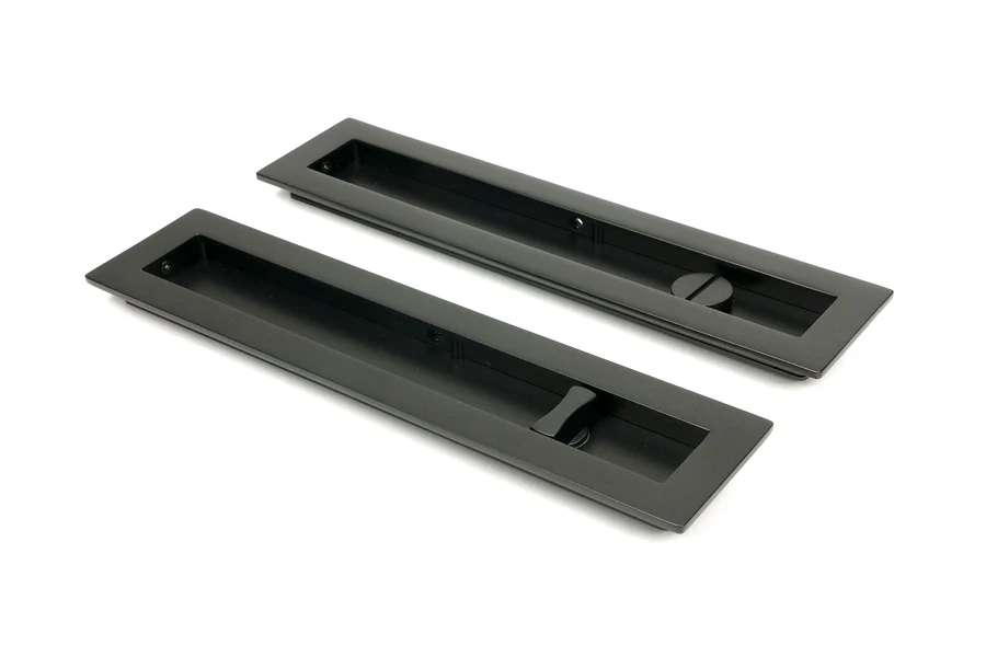 FTA 50123 AGED BRONZE 250MM PLAIN RECTANGULAR PULL - PRIVACY SET