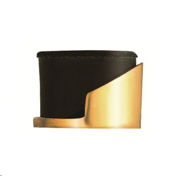 ROUND SHOULDER FLOOR MOUNTED RUBBER DOOR STOP 38MM POLISHED BRASS
