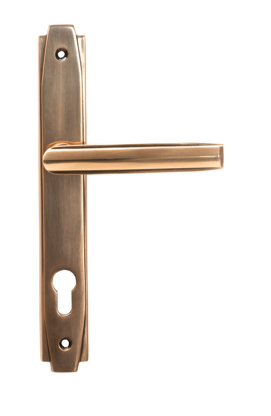 FTA 51190 POLISHED BRONZE ART DECO SLIMLINE LEVER ESPAG. LOCK SET