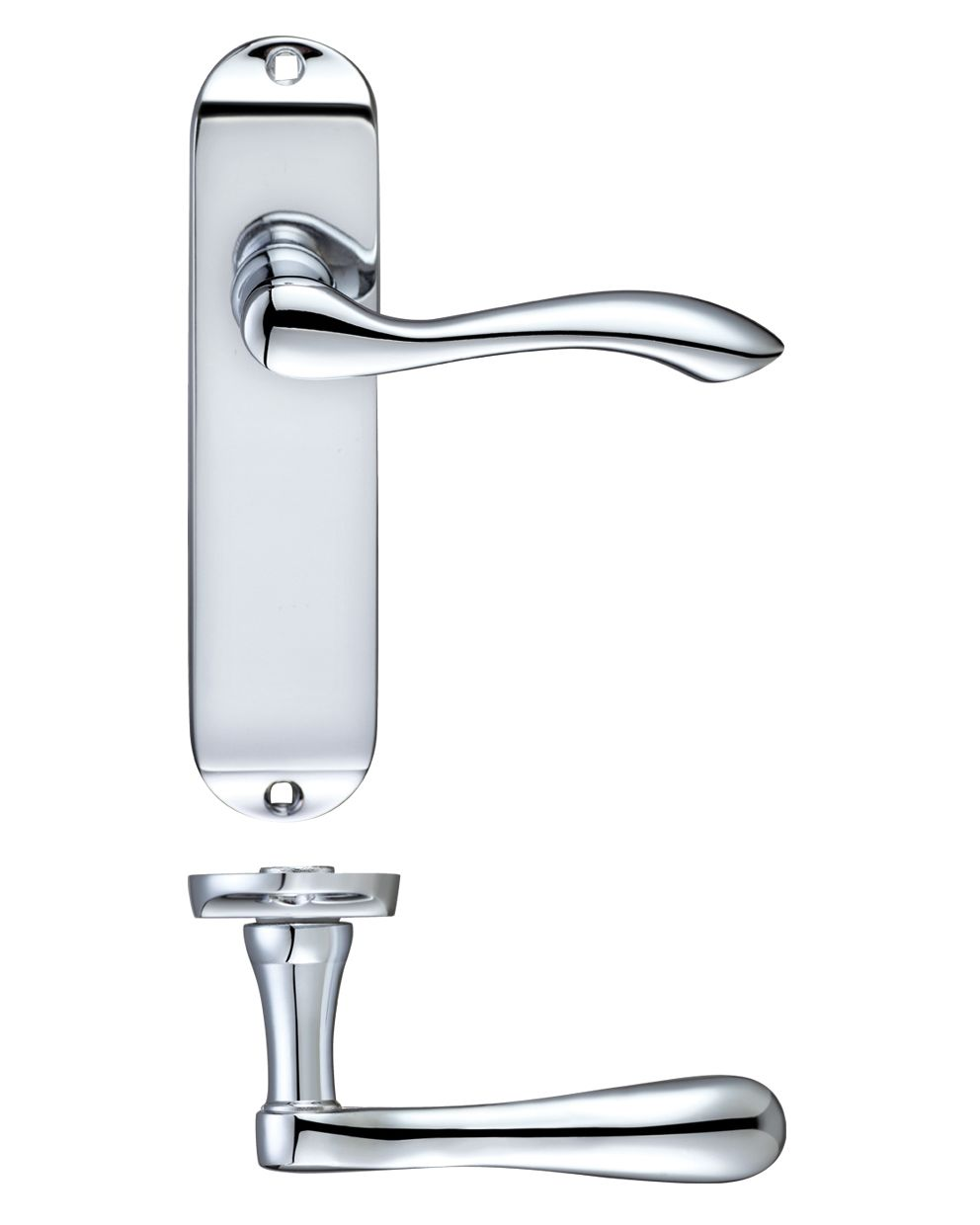 PROJECT ARUNDEL LEVER LATCH ON PLATE POLISHED CHROME