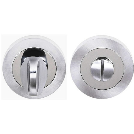 BATHROOM TURN & RELEASE SATIN/POLISHED CHROME