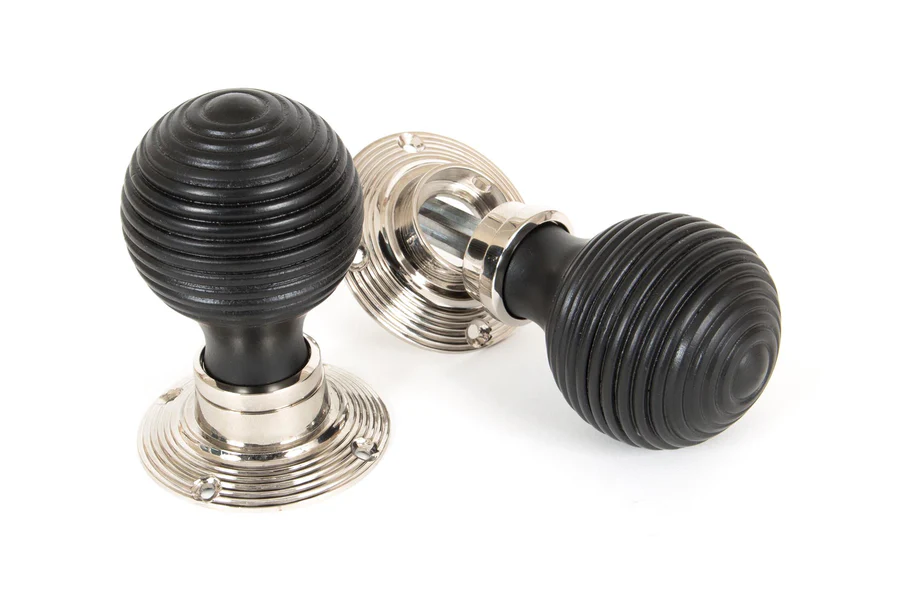 FTA 83634 EBONY AND PN BEEHIVE MORTICE/RIM KNOB SET