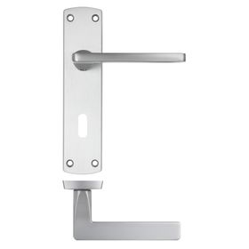 LEON LEVER ON PLATE LOCK SATIN CHROME