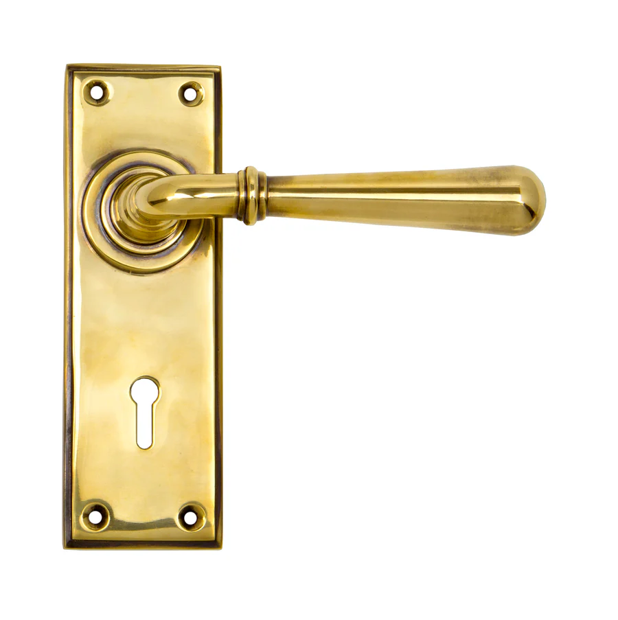 FTA 91414 AGED BRASS NEWBURY LEVER LOCK SET