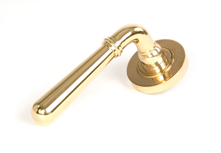 FTA 50619 POLISHED BRASS NEWBURY LEVER ON ROSE SET (PLAIN) - UNSPRUNG