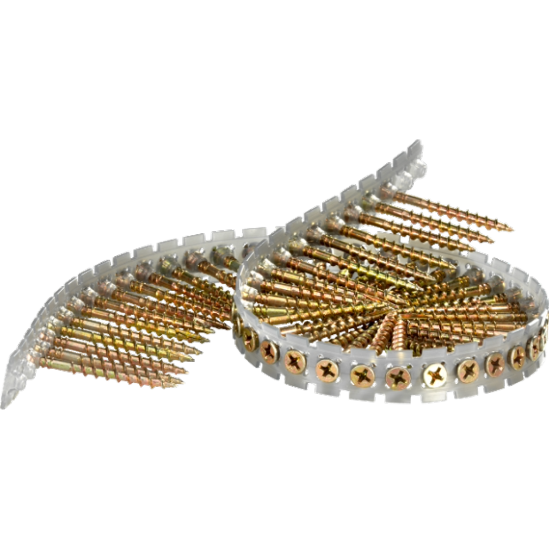 POPPERS SENCO FLOORING WOOD TO WOOD (TYPE 17 SLASH POINT) SCREW - COLLATED 4.2 X 35MM ZP