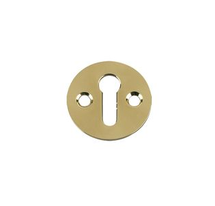 VICTORIAN ESCUTCHEON 32MM DIA POLISHED BRASS