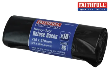 HEAVY DUTY BLACK REFUSE SACKS (ROLL 10)