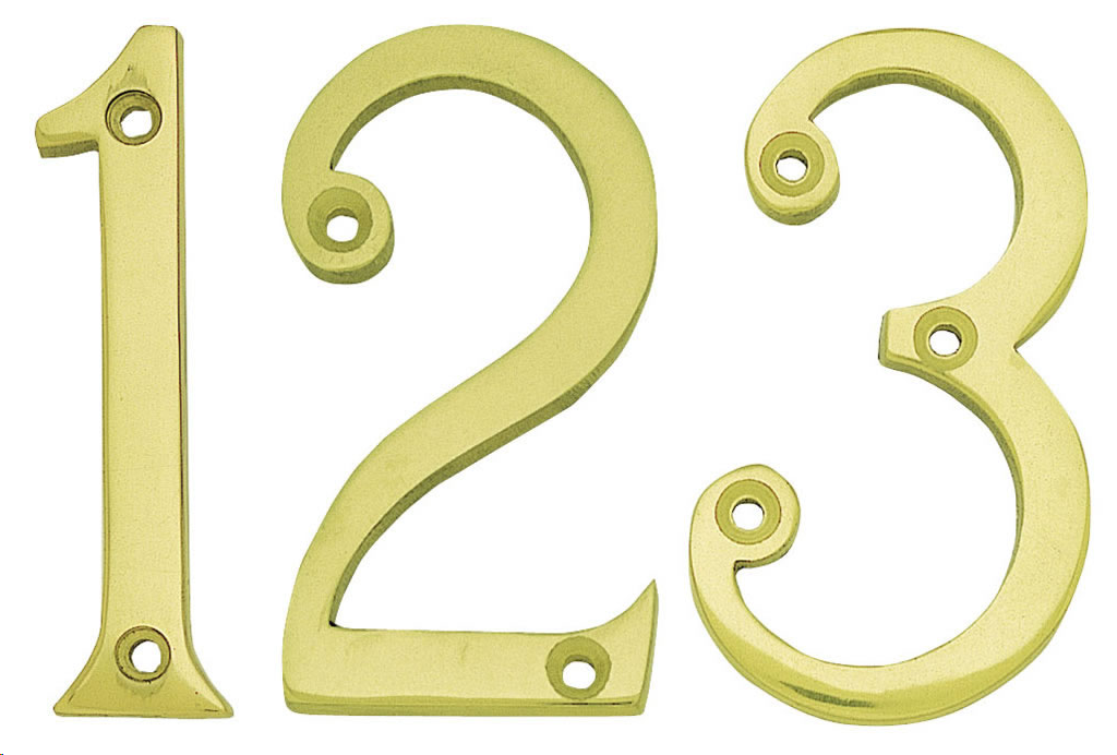 FACE-FIX NUMERAL  76MM (3") NO.7 POLISHED BRASS