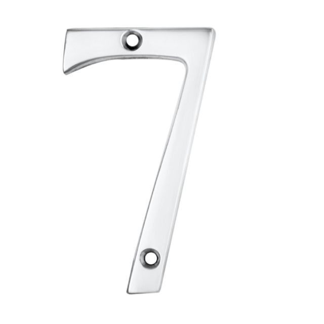 ARCHITECTURAL FACE-FIX NUMERAL 76MM (3") NO.7 POLISHED CHROME