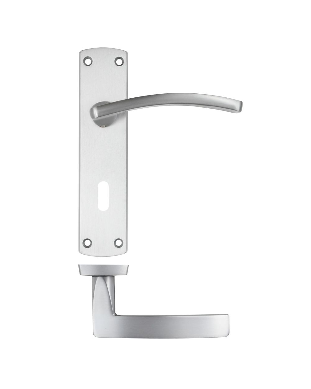 TOLEDO LEVER ON PLATE LOCK SATIN CHROME
