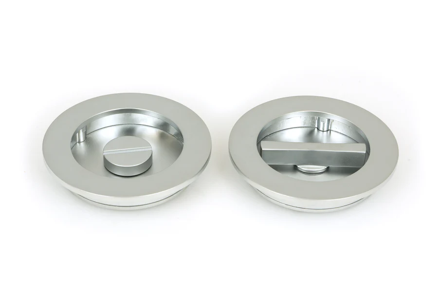 FTA 50651 SATIN CHROME 75MM PLAIN ROUND PULL - PRIVACY SET