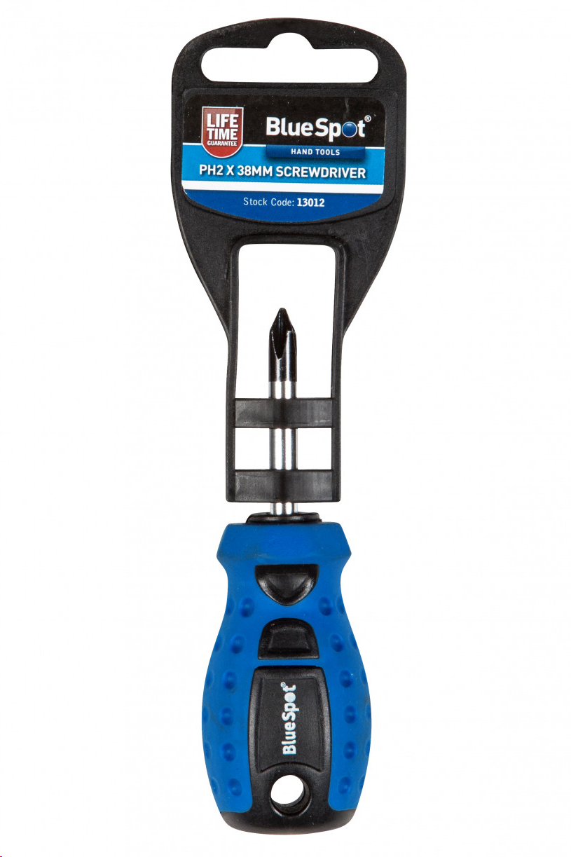 SOFT GRIP SCREWDRIVER PH2 X  38MM STUBBY