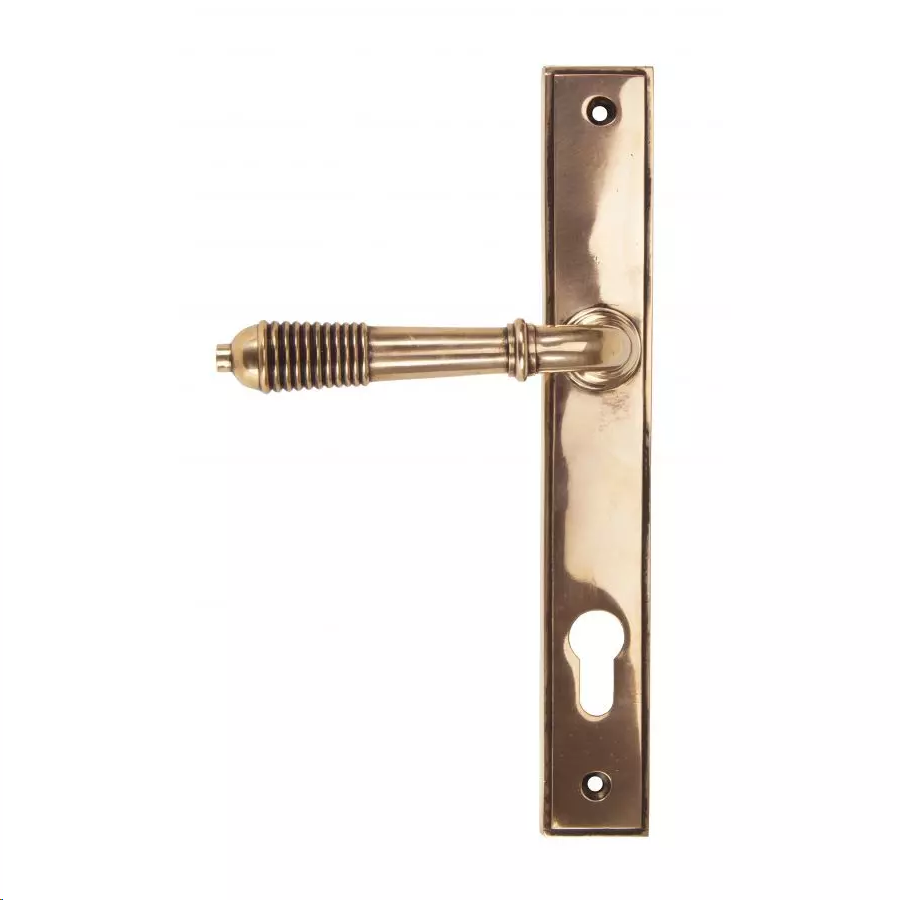 FTA 91912 POLISHED BRONZE REEDED SLIMLINE LEVER ESPAG. LOCK