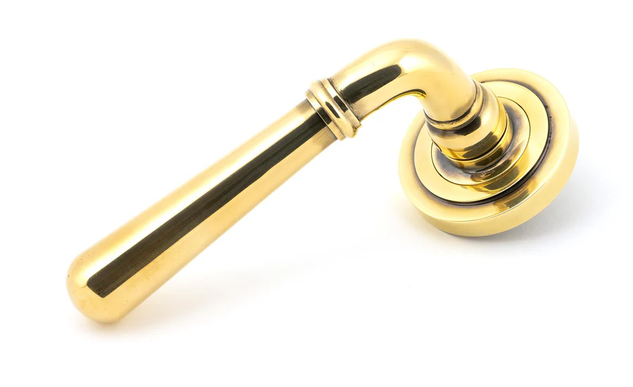 FTA 45756 AGED BRASS NEWBURY LEVER ON ROSE SET (ART DECO)