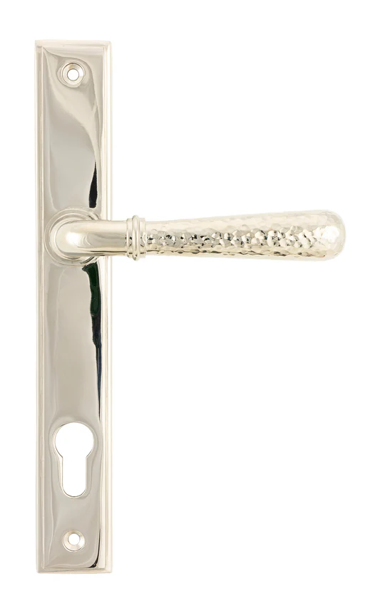 FTA 45771 POLISHED NICKEL HAMMERED NEWBURY SLIMLINE ESPAG. LOCK SET