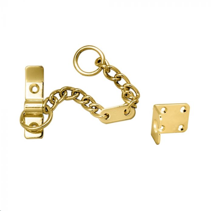 HEAVY DOOR SECURITY CHAIN 60 X 16MM POLISHED BRASS