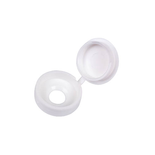HINGED COVER CAP - WHITE 5.0-6.0 (10-12G) (BAG OF 50)