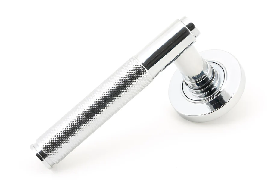 FTA 45663 POLISHED CHROME BROMPTON LEVER ON ROSE SET (PLAIN)