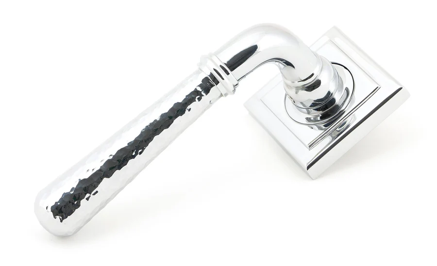 FTA 46076 POLISHED CHROME HAMMERED NEWBURY LEVER ON ROSE SET (SQUARE)