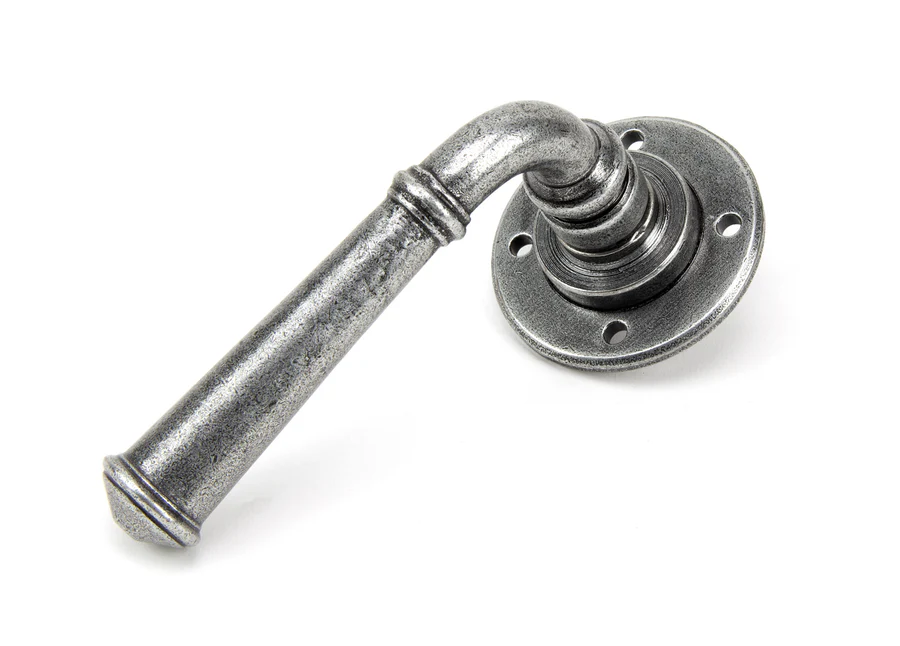 FTA 50098 PEWTER REGENCY LEVER ON ROSE SET - UNSPRUNG