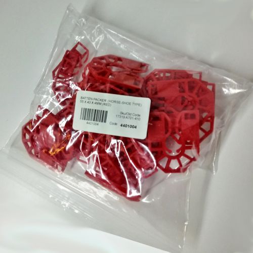 HORSESHOE BATTEN PACKER  55 X 43 X  4MM (RED)