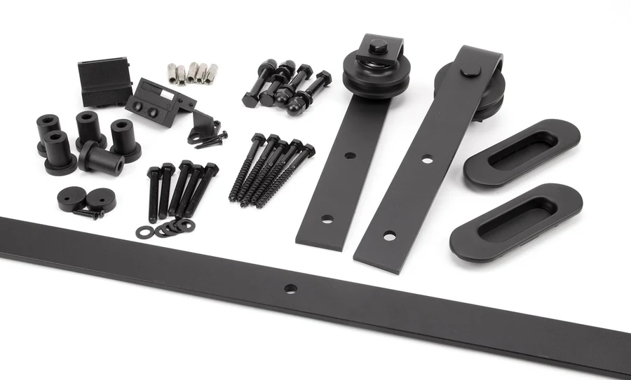 FTA 91793 100KG BLACK SLIDING DOOR HARDWARE KIT (2M TRACK)