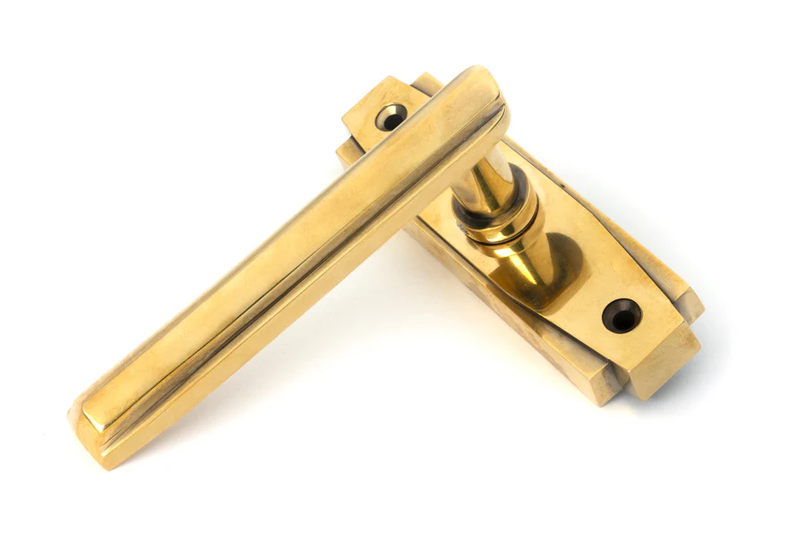 FTA 51192 AGED BRASS ART DECO LEVER ON ROSE SET