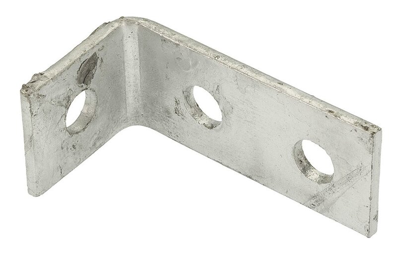 90 DEGREE CHANNEL ANGLE BRACKET - GALVANISED 3 HOLE (2:1)
