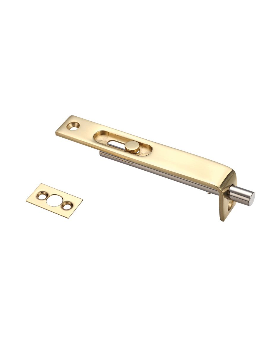 FLUSH BOLT (SUNK SLIDE) 100MM X 17MM (4") POLISHED BRASS