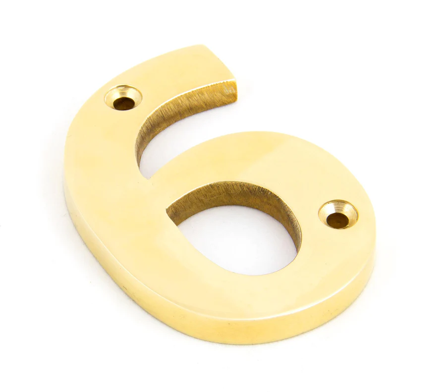 FTA 83716 POLISHED BRASS NUMERAL 6