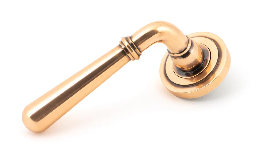 FTA 50034 POLISHED BRONZE NEWBURY LEVER ON ROSE SET (ART DECO) - UNSPRUNG