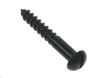 WOODSCREW - BLACK JAP ROUND HD SLOTTED 4.0 X 20MM (8G X 3/4") 