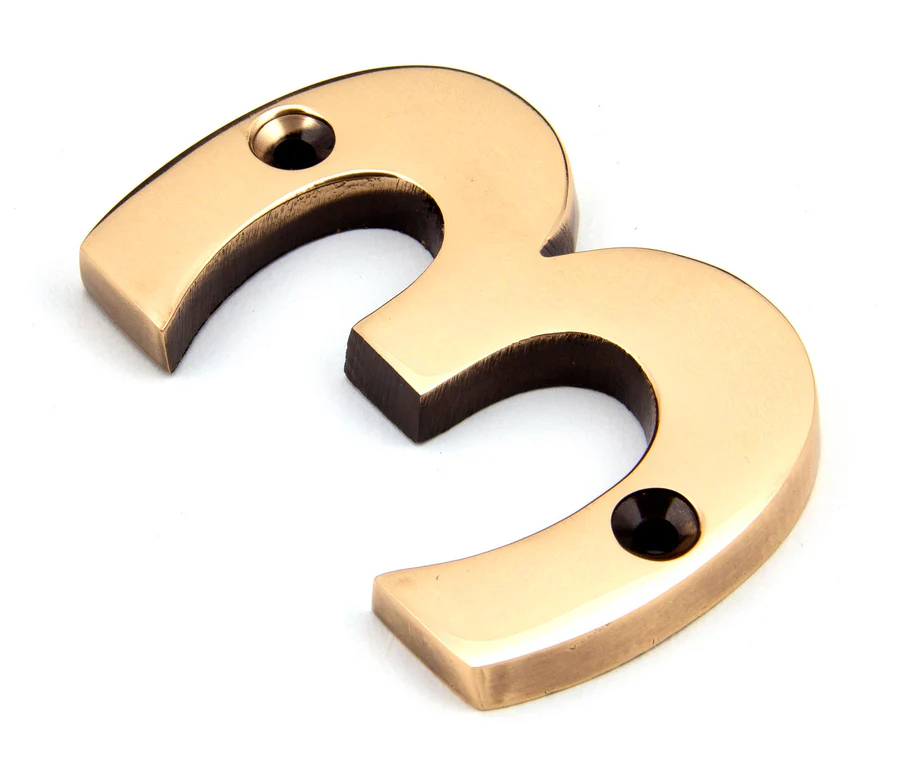 FTA 92023 POLISHED BRONZE NUMERAL 3