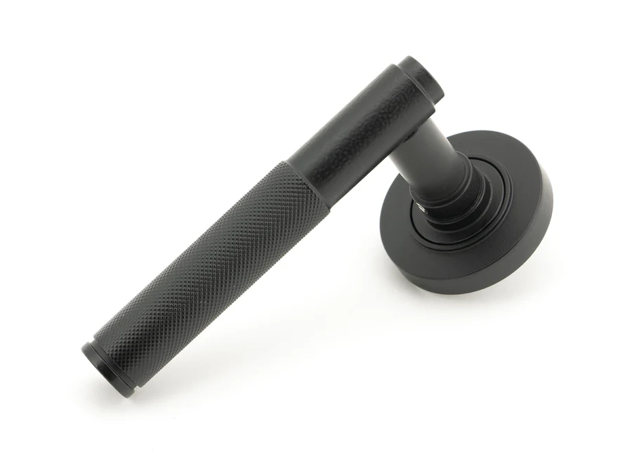 FTA 45675 MATT BLACK BROMPTON LEVER ON ROSE SET (PLAIN)