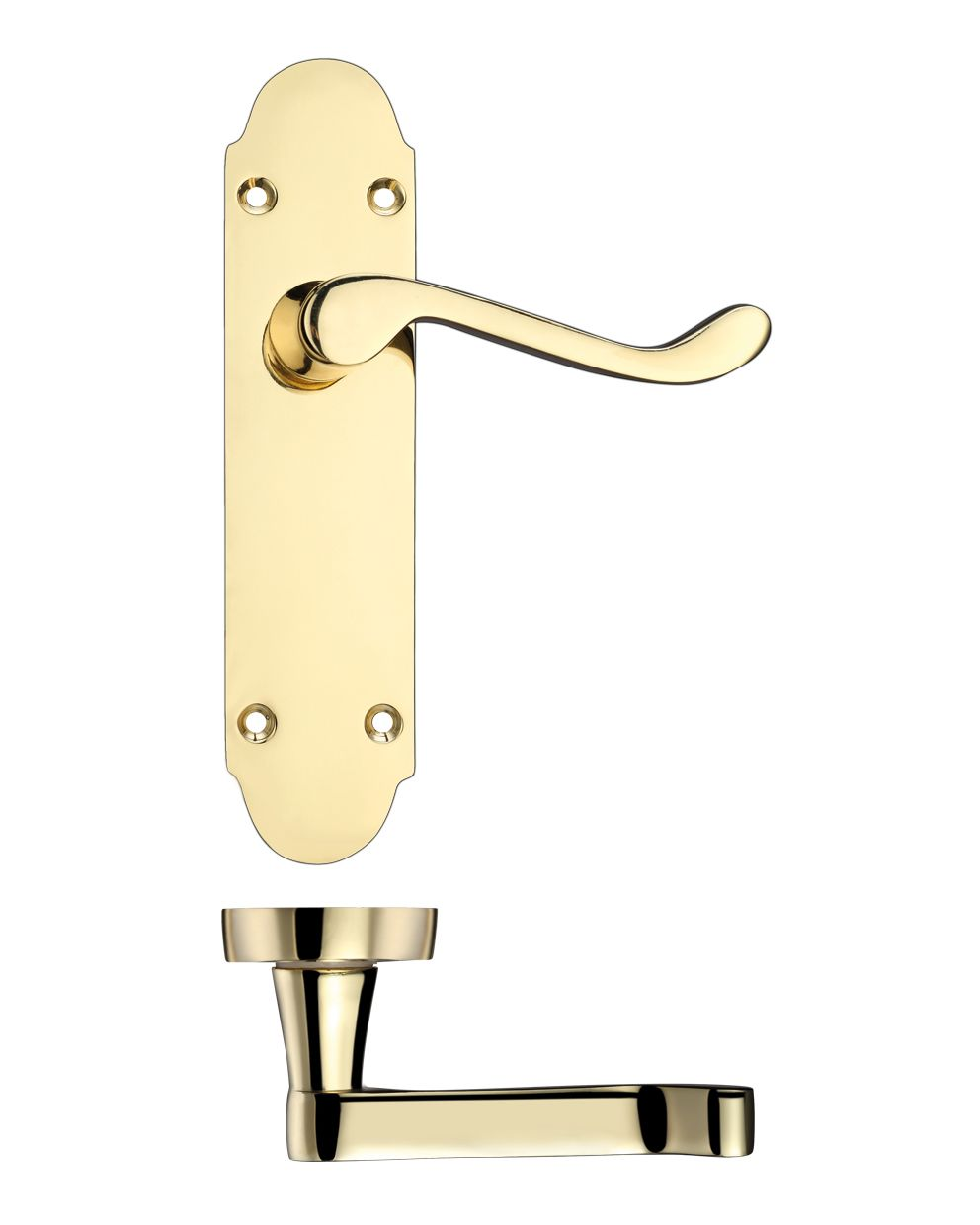 PROJECT OXFORD LEVER LATCH ON PLATE POLISHED BRASS