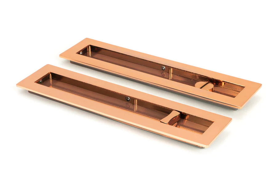 FTA 50141 POLISHED BRONZE 250MM PLAIN RECTANGULAR PULL - PRIVACY SET