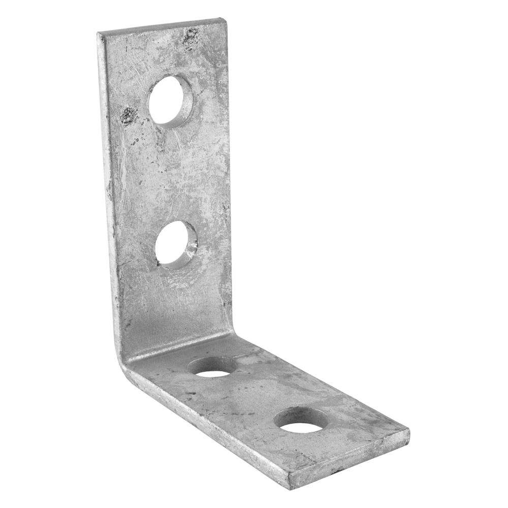90 DEGREE CHANNEL ANGLE BRACKET - GALVANISED 4 HOLE (2:2)