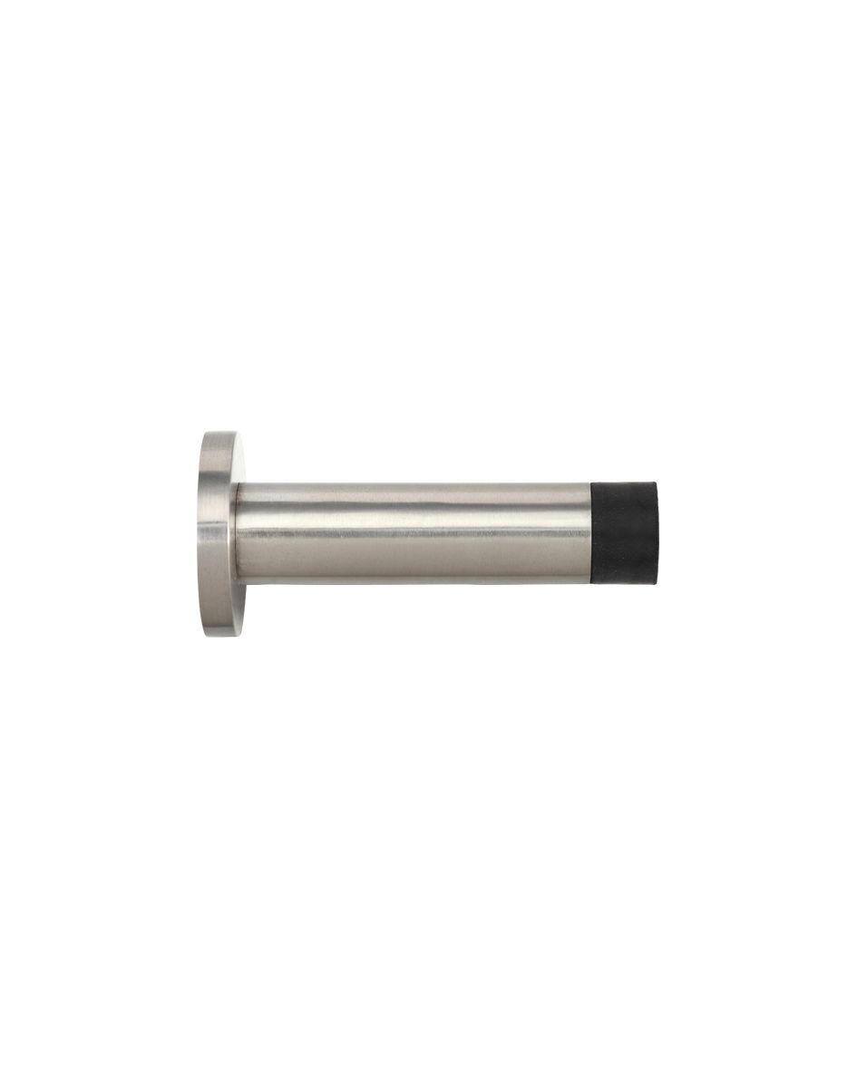 CYLINDER DOOR STOP WITH CONCEALED FIX ROSE  70MM SATIN STAINLESS STEEL
