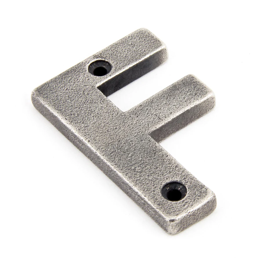 FTA 83803F ANTIQUE PEWTER LETTER F