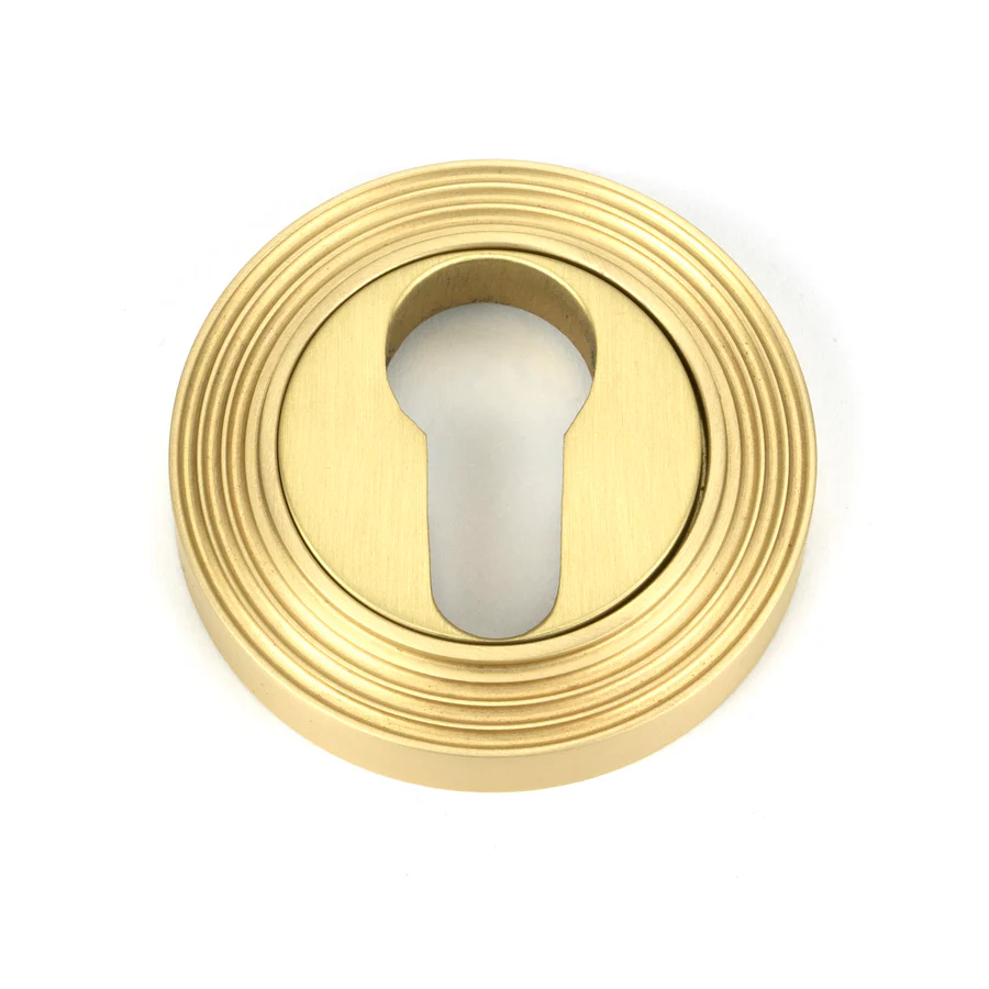 FTA 50878 SATIN BRASS ROUND EURO ESCUTCHEON (BEEHIVE)