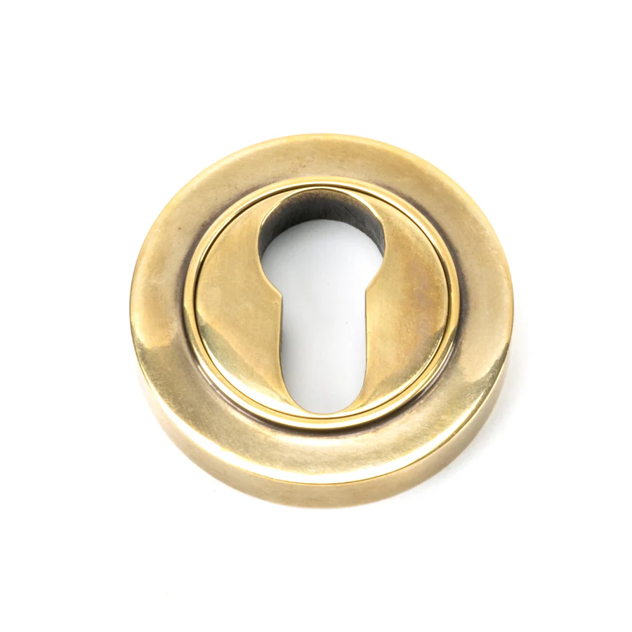 FTA 45707 AGED BRASS ROUND EURO ESCUTCHEON (PLAIN)